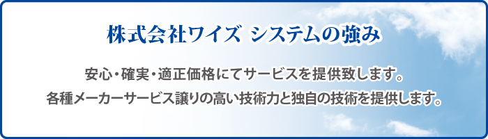 株式会社ワイズ システムの強み 株式会社ワイズ システムの強み